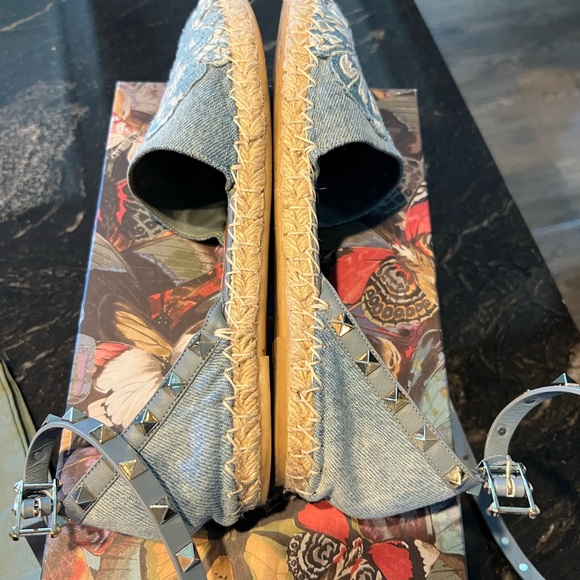 Authentic Valentino Garavani Denim Butterfly Espadrille - Picture 7 of 12